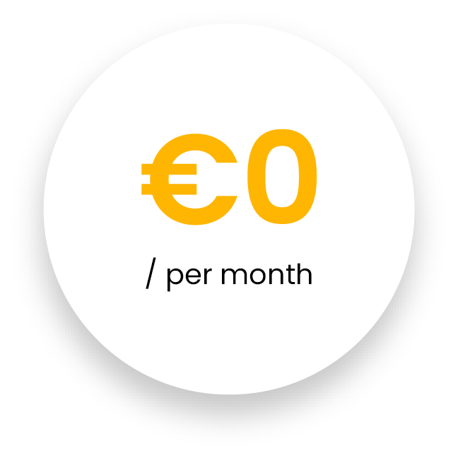 0 euros per month